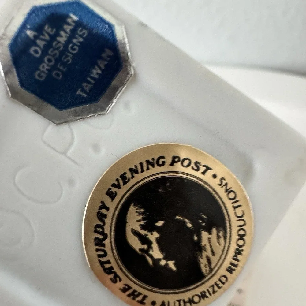 Vtg 80s Norman Rockwell Saturday Evening Post Skating Lesson‎ Christmas Ornament